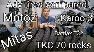 Adventure tire comparison for a 1250 GSA Motoz Mitas Karoo and more [upl. by Rosenstein]