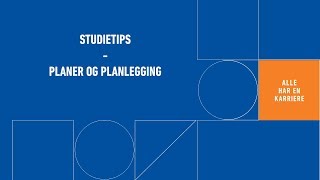 Studietips Planer og planlegging [upl. by Htidra]