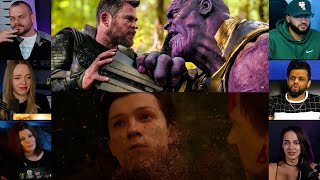 Thanos Snaps his Fingers  Avengers  Infinity War  Reaction Mashup  avengers [upl. by Banks]