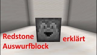 Wie funktioniert der REDSTONE AUSWURFBLOCK in Minecraft einfach erklärt [upl. by Kaete]