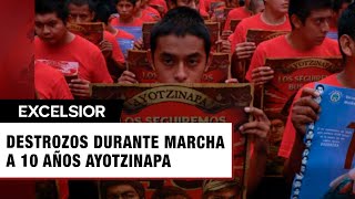 Destrozos en CDMX por marcha a 10 años del Caso Ayotzinapa [upl. by Niletac379]