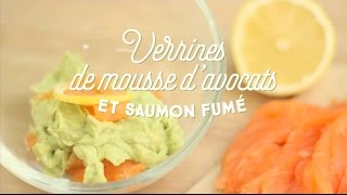 Mousse davocats et saumon fumé  CuisineAZ [upl. by Nema95]