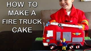 Fire Truck Cake HOW TO COOK THAT Fire Engine Birthday Cake [upl. by Llehcar]