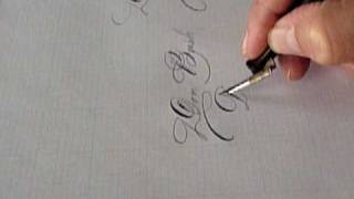 Don Tate and Spencerian writing with old oblique pen [upl. by Aynotak]