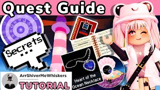 LIGHTHOUSE QUEST TUTORIAL ROYALE HIGH SECRET CAVE CODES DIARY Complete Guide Wave 2 Diamond Beach [upl. by Koetke]