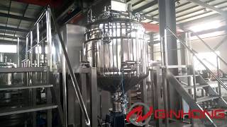 RX1200L cosmetic cream mixing equipment by Siemens PLC control [upl. by Alesiram966]