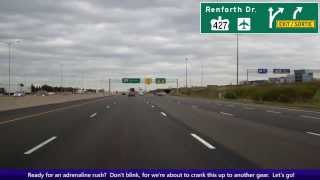 North Americas Busiest Freeway Eastbound Ontario Highway 401 thru Toronto KM 344 To Km 375 [upl. by Gaile857]