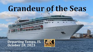 Grandeur of the Seas Departing Tampa FL October 28 2023 in 4K [upl. by Ahsan]