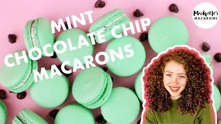 Mint Macarons  Mint Chocolate Chip TASTES LIKE ICE CREAM [upl. by Nuavahs]