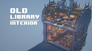 Minecraft  How to Build Old Library Part B  Interior [upl. by Aeslahc]