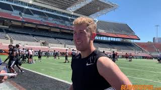 Oregon State Kicker Everett Hayes Talks Fall Camp Day 7 [upl. by Sterne874]