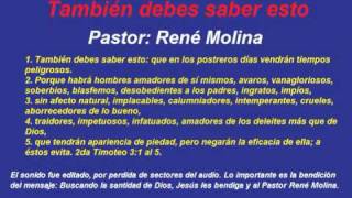 También debes saber esto por el Pastor René Molina [upl. by Nalek]