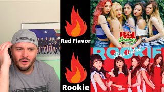 RED VELVET  quotROOKIEquot amp quotRED FLAVORquot MV Reactions Half Korean Reacts [upl. by Glass]