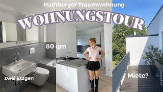 LEERE WOHNUNGTOUR unsere neue Traumwohnung in Hamburg Neubau zwei Etagen zwei BalkoneBäder [upl. by Lolita]