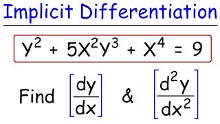 Implicit Differentiation  Find The First amp Second Derivatives [upl. by Lakym960]