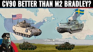 US M2 Bradley infantry fighting vehicle or Swedish CV90 Which is better suited for modern wars [upl. by Harriett83]