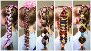 5 Ways to style a ponytail hairstyle braid Easy natural hairstyles How to braid [upl. by Caldeira]