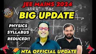 JEE MAINS 2024🔥 Physics syllabus reduced 🤔😱NTA OFFICIAL NOTIFICATION 🚨 by Saleem sir PWJEEWallah [upl. by Hanan]