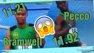 NICKEOY BRAMWELL amp JAMAICA PECCO🔥CLASS 3 BOYS 100MCAMPERDOWN CLASSICS 2022 [upl. by Nebe]