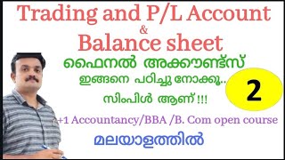 final accounts Trading and profit and loss account and balance sheet accounting Malayalam [upl. by Konopka775]