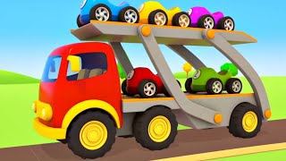 Helper cars full episodes cartoons for kids Street vehicles amp car transporter Racing cars for kids [upl. by Yrome]