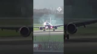 Strong winds force plane to abort landing at Heathrow Airport [upl. by Eanom159]