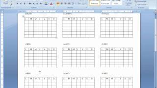 como hacer un calendario en Word 2007 [upl. by Drof]