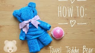 How to TOWEL TEDDY BEAR tutorial English  itskarlawithak [upl. by Bethesda]