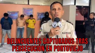 Personas detenidas tras persecución policial en Portoviejo [upl. by Ahsimot]