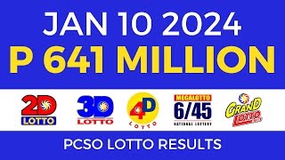 Lotto Result January 10 2024 9pm PCSO [upl. by Lebatsirhc211]