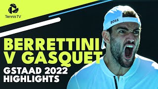 Enthralling Matteo Berrettini vs Richard Gasquet Highlights  Gstaad 2022 [upl. by Eikram907]