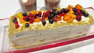 BUCHE FACILE RECTANGULAIRE AUX FRUITS ROUGES ET MASCARPONE [upl. by Matthus]