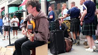 Vocal Scottish supporters welcome back Padraig Cahill with a stunning cover of quotIrisquot [upl. by Emirac]