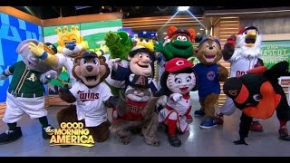 MLB Opening Day 2016  Highlights of MLB Mascots on GMA [upl. by Adebayo]