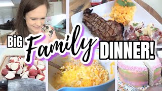 STEAK POTATOES amp OVEN BAKED MAC amp CHEESE SUPPER  SOUTHERN FAMILY COOK WITH ME [upl. by Erick518]