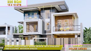 LUXURY THREESTOREY HOUSE DESIGN WITH SPACIOUS AND ELEGANT INTERIOR SPACES [upl. by Sellihca]