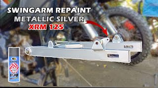 Swingarm repaint XRM 125 carb Metallic Silver BOSNY SPRAY PAINT  Street Bike MOTOSPYN [upl. by Laurance]