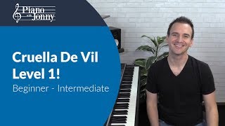 Cruella De Vil  Blues Piano Lesson  For Beginner to Intermediate [upl. by Lanuk]