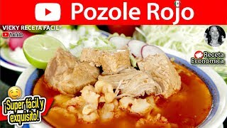 POZOLE ROJO  VickyRecetaFacil [upl. by Crofoot]