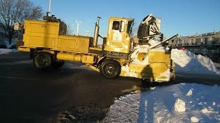 VINTAGE SICARD SNOWBLOWER SIGHTING WITH LOUD DETROIT DIESEL [upl. by Aeriell937]