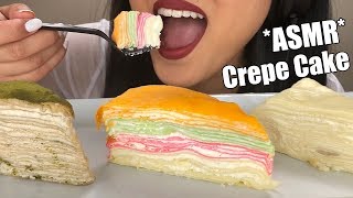 ASMR CREPE CAKE  Rainbow Durian amp Matcha  No Talking Sticky Eating Sounds  ASMR Phan [upl. by Leirej927]