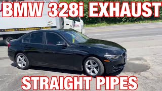 2013 BMW 328i TURBO EXHAUST w STRAIGHT PIPES [upl. by Nellda744]