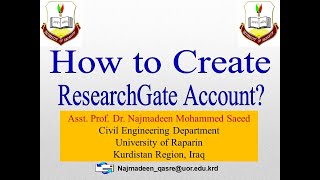 How to Create ResearchGate Account چۆنیەتی دروستکردنی ئەکاونتی ڕیسێرچ گەیت؟ [upl. by Ietta48]