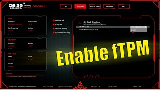 How to Enable fTPM on Colorful Motherboard CVN B450M GAMING [upl. by Arracahs]