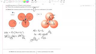 Deriving CationAnion ratio for Coordination numbers 36 and 8 [upl. by Nereus]