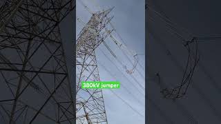 380kV jumper shorts youtube constructionline work transmissionline [upl. by Downes]