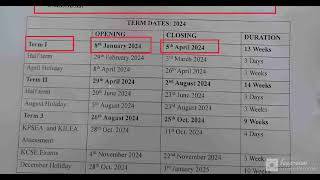 2024 Academic calendarTerm 1term 3 Term dates [upl. by Ahsilad]