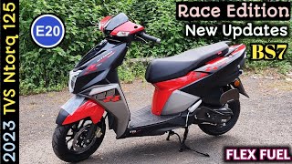 TVS Ntorq 125 Race Edition 2023 Model  Detailed Review  BS7 E20  Price amp Mileage [upl. by Ttelrats]