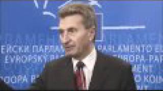 Gunther Oettinger Press Point after EU Hearings [upl. by Ellertal]