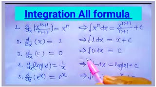 Integration All Formulas for 2024  Integration class 12 maths  Samakalan 12th class formula [upl. by Casilda]